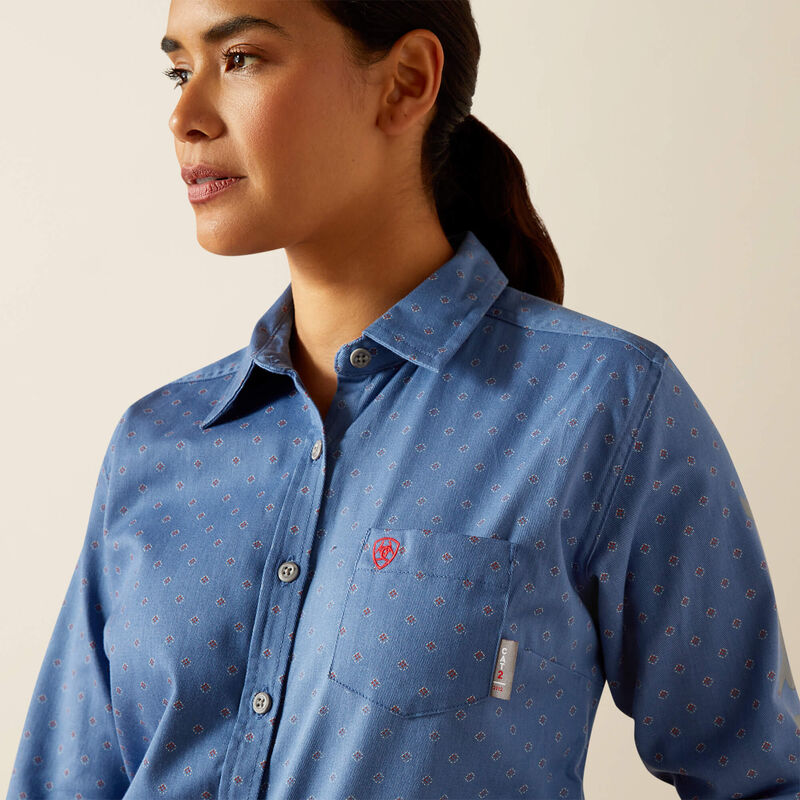Ariat Women's Flame Resistant Brooke Work Shirt - Blue - 10062833 - Overlook Boots