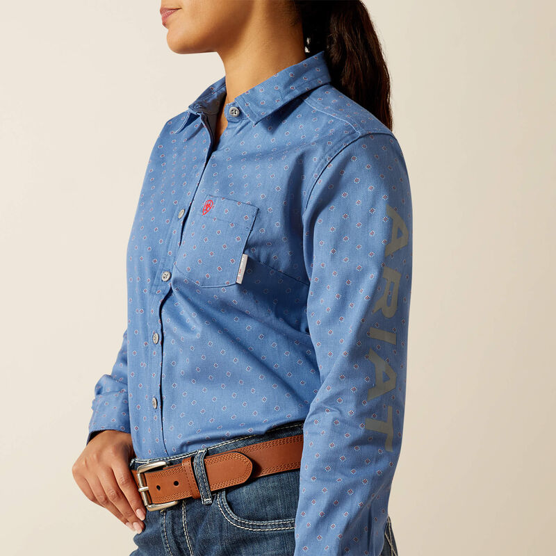 Ariat Women's Flame Resistant Brooke Work Shirt - Blue - 10062833 - Overlook Boots