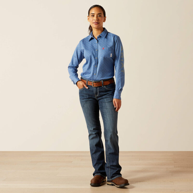 Ariat Women's Flame Resistant Brooke Work Shirt - Blue - 10062833 - Overlook Boots
