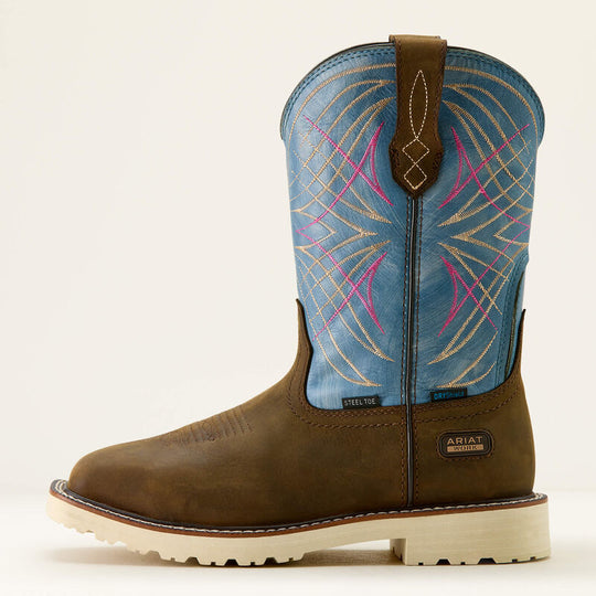 Ariat Women's Activator 10" Square Toe Waterproof Western Work Boot - Brown - 10063832 - Overlook Boots