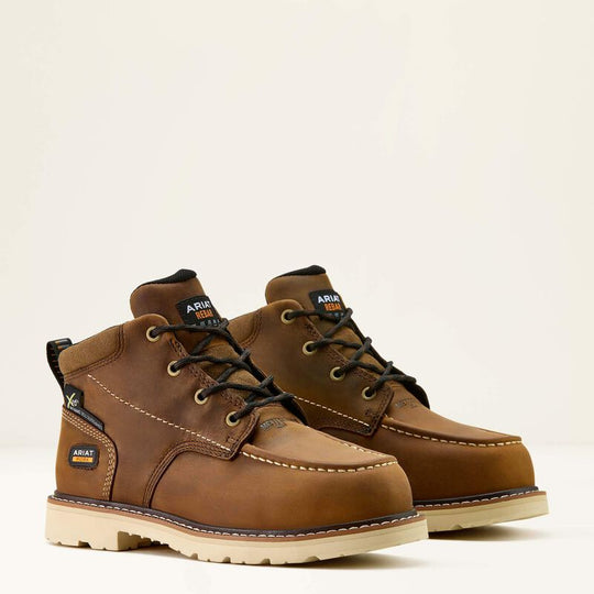 Ariat Women's Rebar Lift Chukka 5.5" Comp Toe MetGuard Work Boot - Brown - 10063851 5.5 / Narrow / Distressed Brown - Overlook Boots