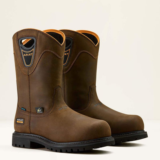 Ariat Men's Longview Shock Shield Comp Toe MetGuard Waterproof Work Boot - Brown - 10063852 - Overlook Boots