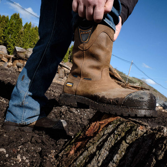 Ariat Men's Longview Shock Shield Comp Toe Waterproof Work Boot - Brown - 10063853 - Overlook Boots