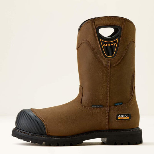 Ariat Men's Longview Shock Shield Comp Toe Waterproof Work Boot - Brown - 10063853 - Overlook Boots