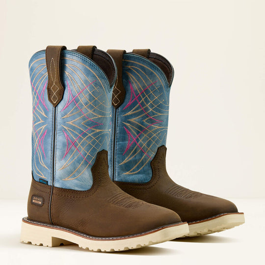 Ariat Women's Activator 10" Square Toe Waterproof Western Work Boot - Brown - 10063855 - Overlook Boots