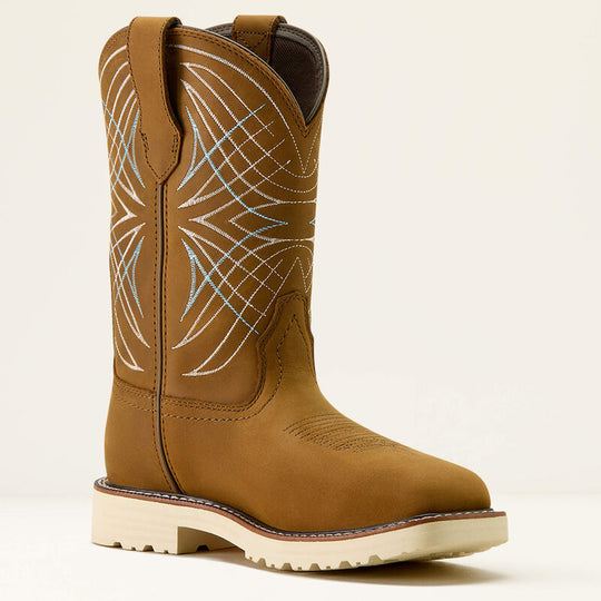 Ariat Women's Activator CSA 10" Square Toe Waterproof Western Work Boot - Brown - 10063856 5.5 / Narrow / Brown - Overlook Boots