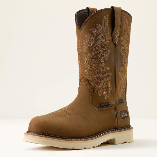 Ariat Men's Activator Argo 11" Comp Toe Waterproof Western Work Boot - Brown - 10063861 - Overlook Boots