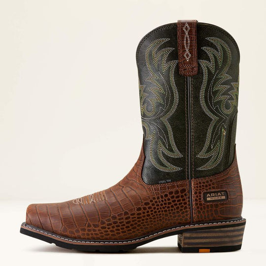 Ariat Men's Ironside Square Toe 11" Slip Resist Western Work Boot - Brown - 10063891 - Overlook Boots