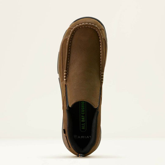 Ariat Men's Edge Slip-On Static Dissipative Composite Toe Work Shoe - Brown - 10073358 - Overlook Boots
