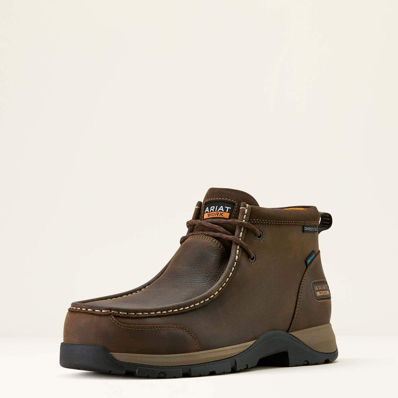 Ariat Men's Edge Moc Waterproof Composite Toe Work Boot - Brown - 10073359 7 / Medium / Brown - Overlook Boots