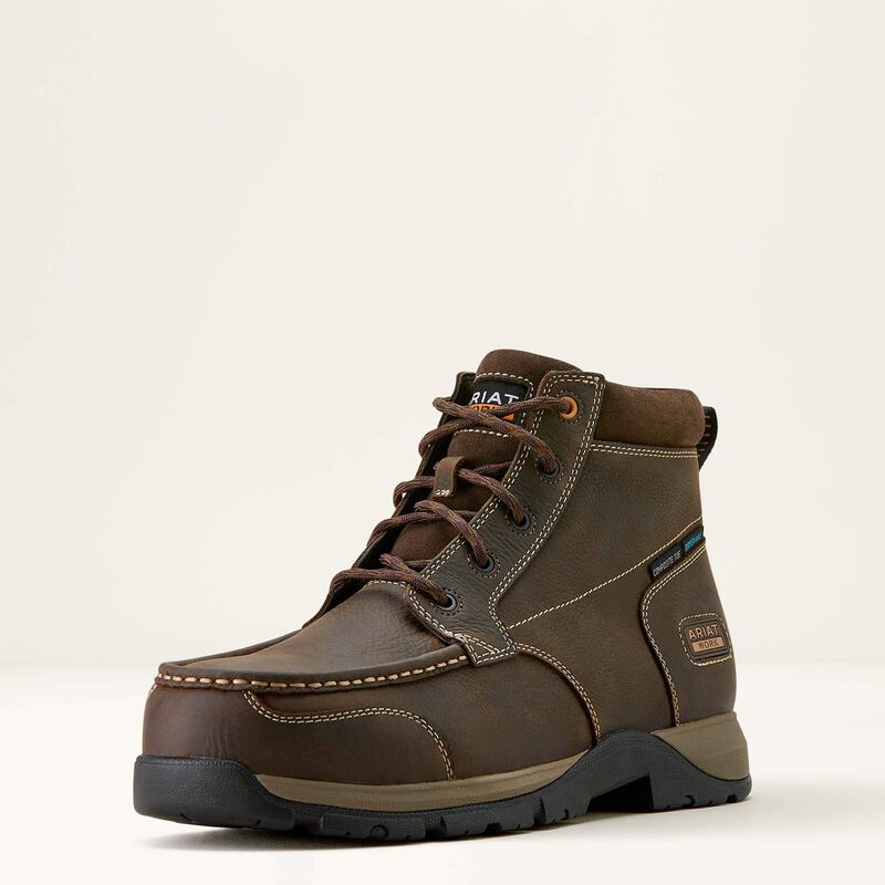 Ariat Men's Edge Chukka 6" Waterproof Composite Toe Work Boot - Brown - 10073365 7 / Medium / Brown - Overlook Boots