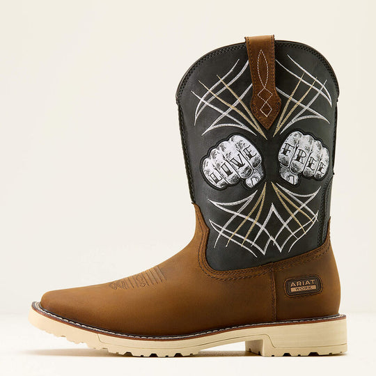 Ariat Men's Activator Live Free Wide Square Toe Work Boot - Brown - 10074208 - Overlook Boots