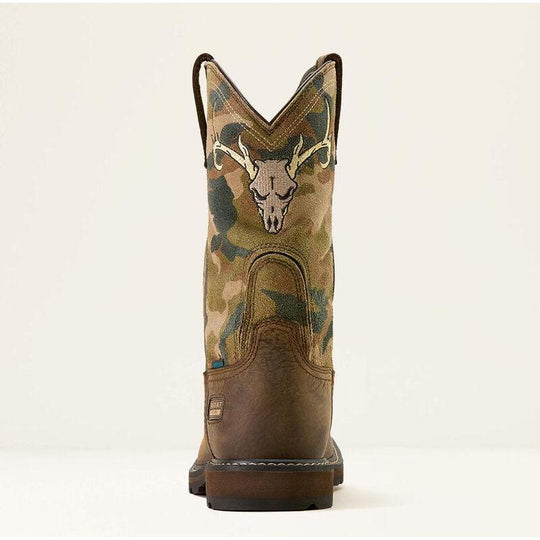 Ariat Men's Groundbreaker 11" Square Toe Waterproof Work Boot- Brown- 10074211 - Overlook Boots