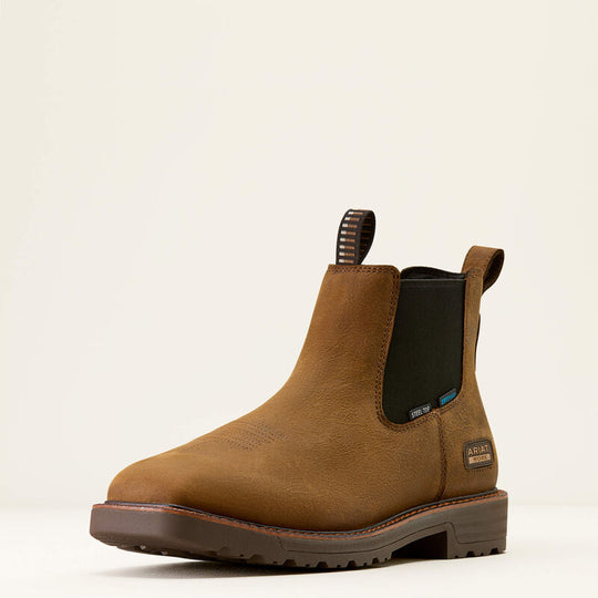 Ariat Men's Activator 6" Steel Toe Waterproof Chelsea Work Boot- Brown- 10074284 - Overlook Boots