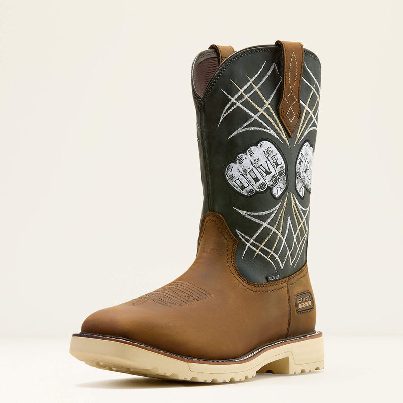 Ariat Men's Activator Live Free Wide Square Toe Steel Toe Work Boot - Brown - 10074288 7 / Medium / Brown - Overlook Boots