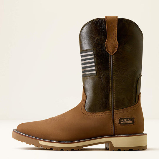 Ariat Men's Activator Patriot Wide Square Toe Work Boot - Brown - 10079675