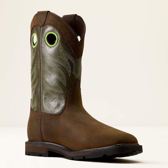Ariat Men's Groundwork Waterproof Square Toe Steel Toe Work Boot - Brown - 10082099