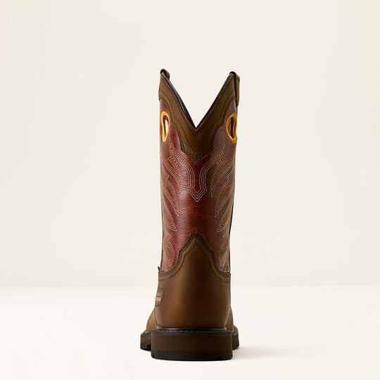 Ariat Men's Groundwork Wide Square Toe Steel Toe Work Boot - Brown - 10082160