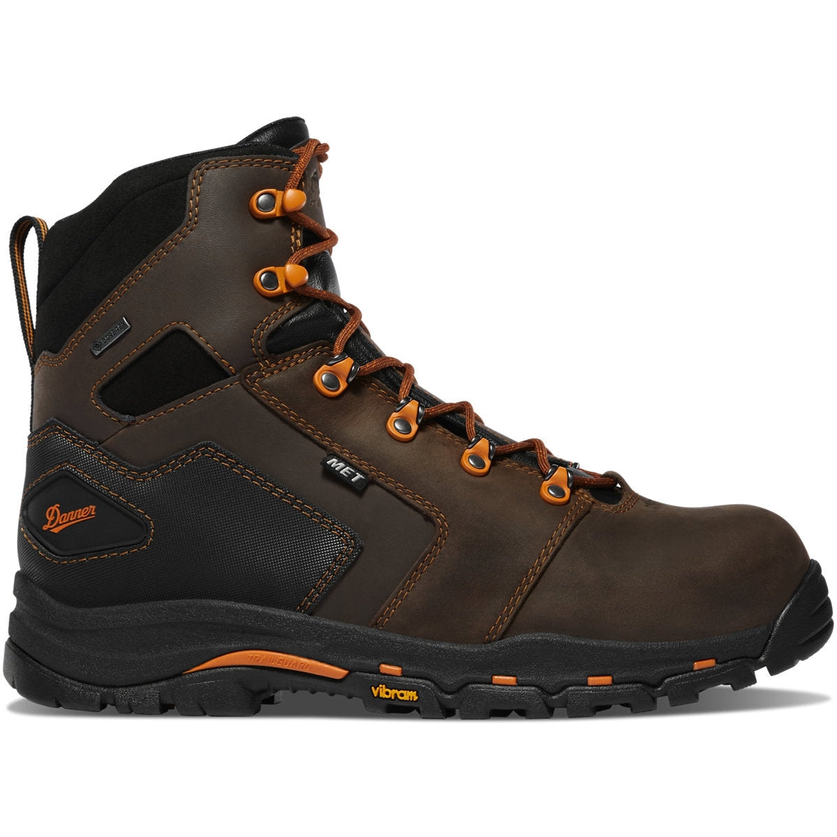 Danner Men's Vicious 6" Safety Toe Waterproof Slip Resistant Work Boot -Brown- 13880 - Overlook Boots