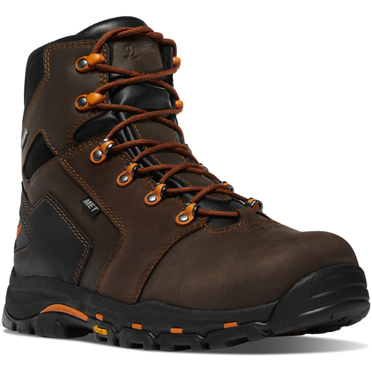 Danner Men's Vicious 6" Safety Toe WP Slip Resist Work Boot -Brown- 13880 7 / Medium / Brown - Overlook Boots