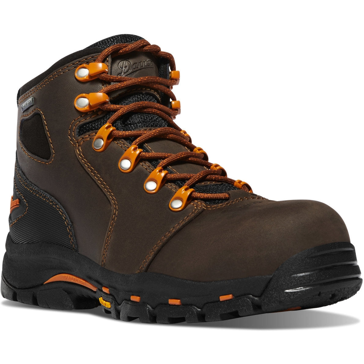 Danner Women's Vicious 4" Plain Toe WP Slip Resist Work Boot -Brown- 13883 5 / Medium / Grey - Overlook Boots
