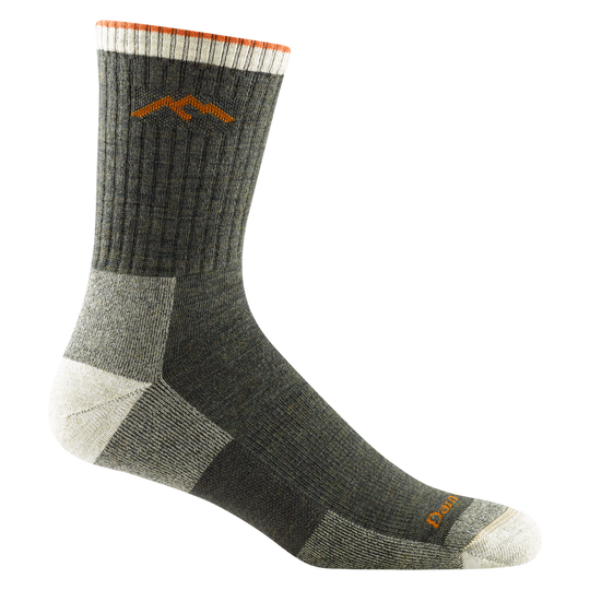 Men's Darn Tough Hiker Micro Crew Midweight Hiking Socks - 1466 - 3 PACK Medium / Olive - Overlook Boots