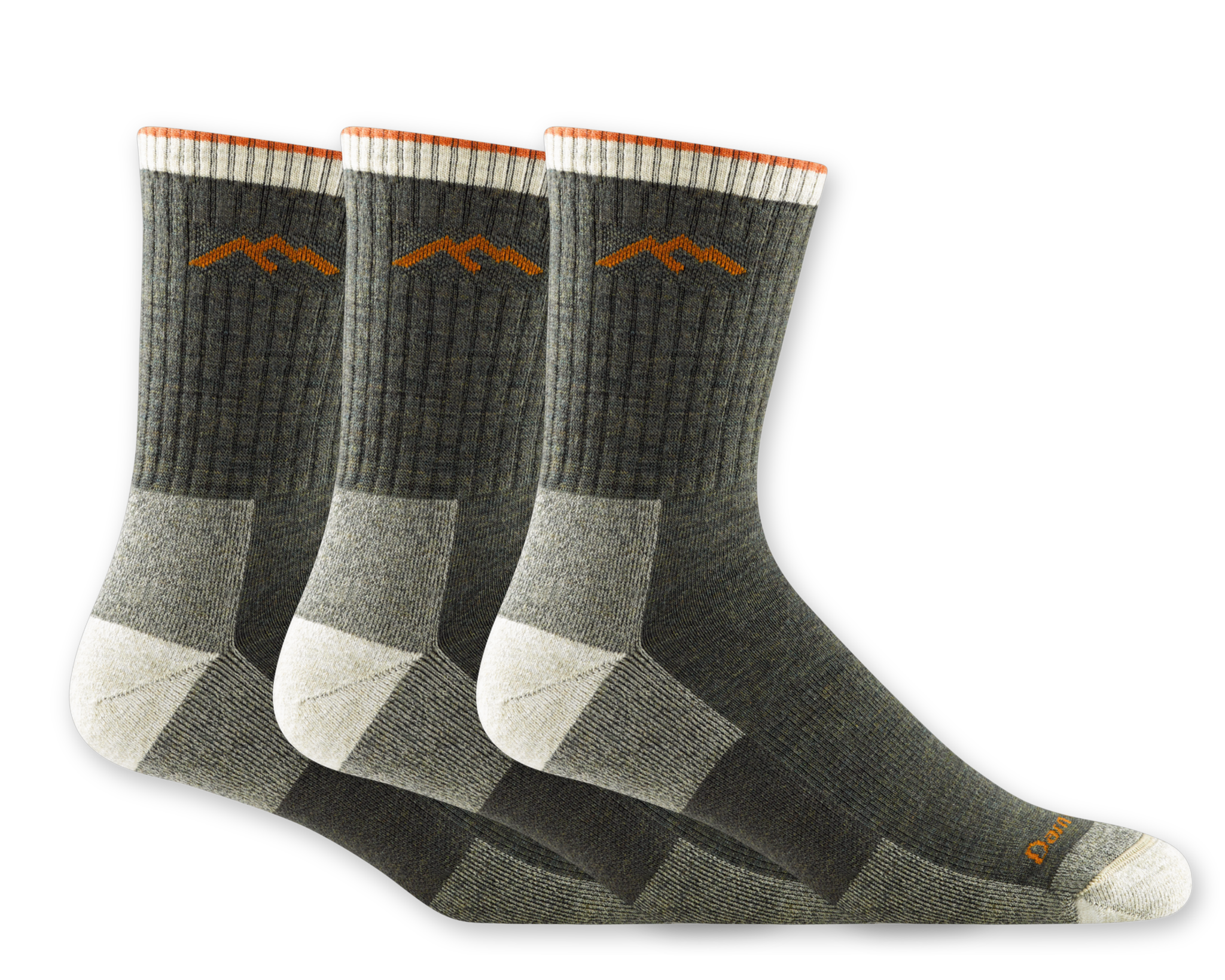 Men's Darn Tough Hiker Micro Crew Midweight Hiking Socks - 1466 - 3 PACK - Overlook Boots