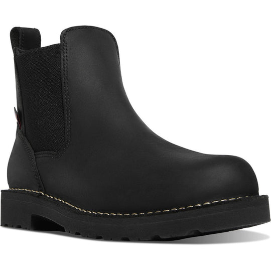 Danner Men's Bull Run 6" Plain Toe Chelsea Work Boot -Black- 15483  - Overlook Boots