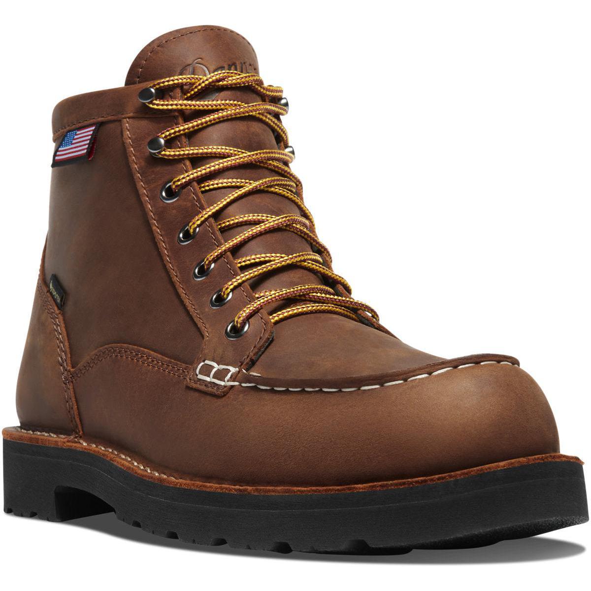 Danner Men's Bull Run GORE-TEX® 6" Steel Toe Waterproof Work Boot - Tobacco - 15593 7 / Medium / Tobacco - Overlook Boots