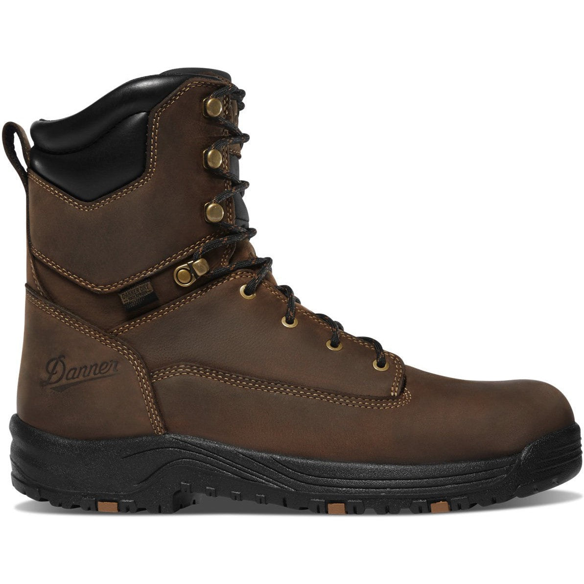 Danner Men's Caliper 8" Plain Toe WP 400G Slip Resist Work Boot -Brown- 19458 7 / Medium / Brown - Overlook Boots