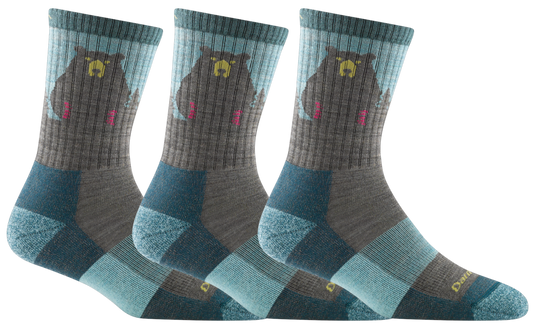 Women's Darn Tough Bear Town Micro Crew Lightweight Hiking Socks - 1970 - 3 PACK - Overlook Boots