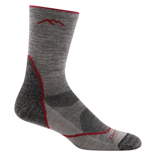 Men's Darn Tough Light Hiker Micro Crew Lightweight Hiking Socks - 1972 - 3 PACK Medium / Taupe - Overlook Boots