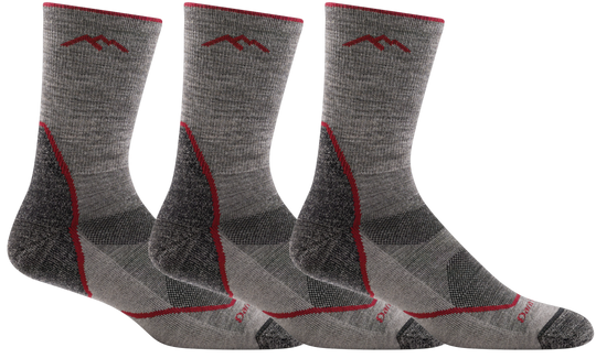 Men's Darn Tough Light Hiker Micro Crew Lightweight Hiking Socks - 1972 - 3 PACK - Overlook Boots