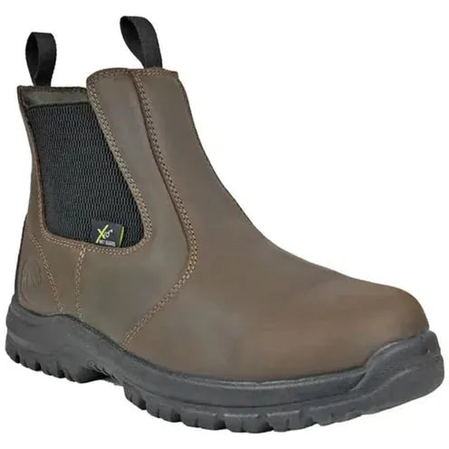 Hoss Men's Comp Toe Waterproof Metguard Chelsea Work Boot- Brown- 50440 - Overlook Boots