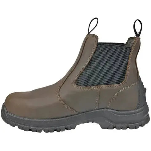 Hoss Men's Comp Toe Waterproof Metguard Chelsea Work Boot- Brown- 50440 - Overlook Boots