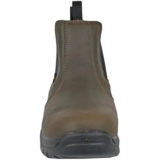 Hoss Men's Comp Toe Waterproof Metguard Chelsea Work Boot- Brown- 50440 - Overlook Boots