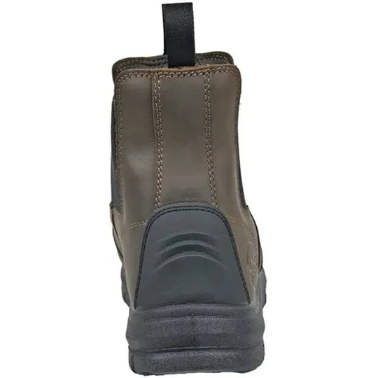Hoss Men's Comp Toe Waterproof Metguard Chelsea Work Boot- Brown- 50440 - Overlook Boots