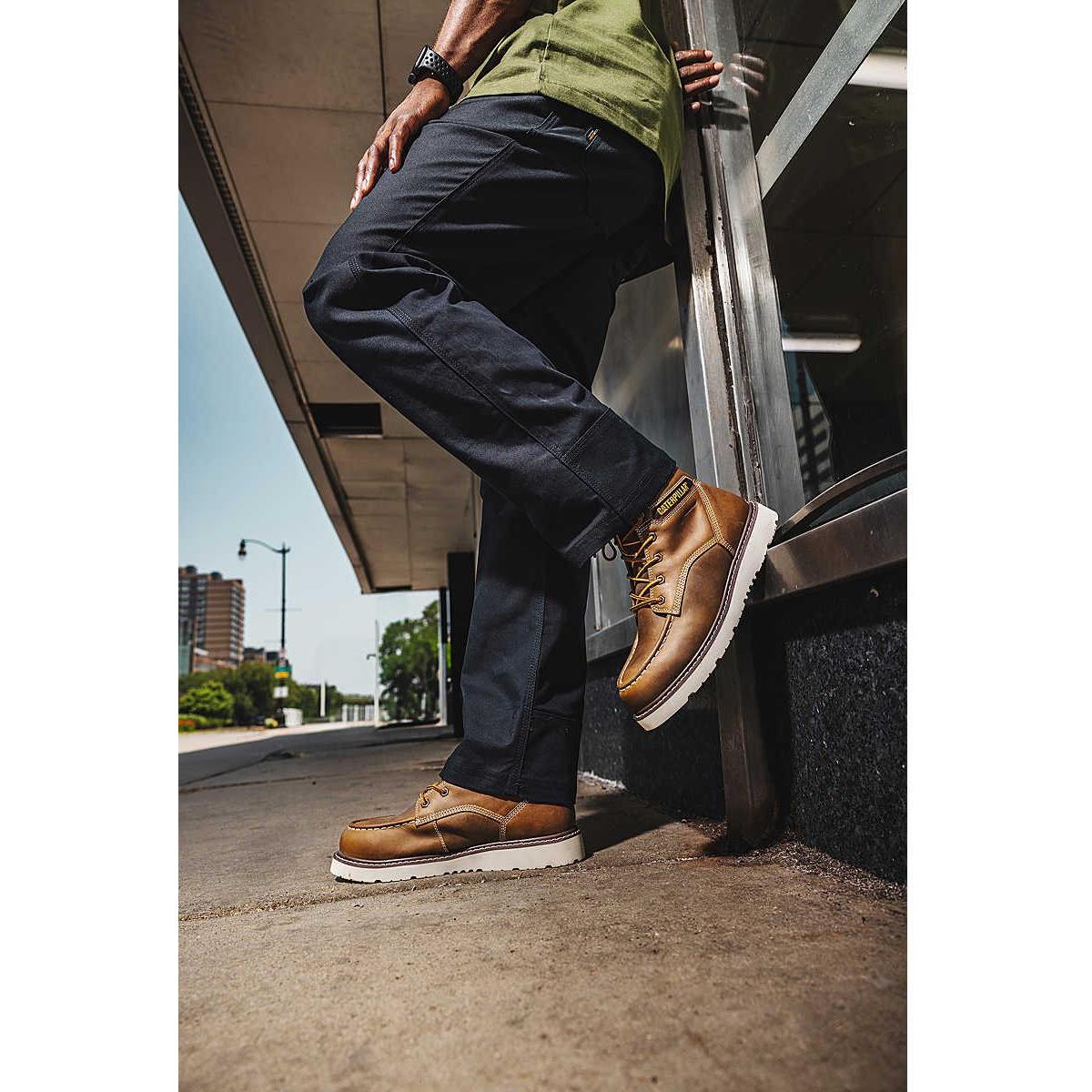 Cat Men's Reclaimer Soft Toe Waterproof Wedge Work Boot - Black - P51106 - Overlook Boots