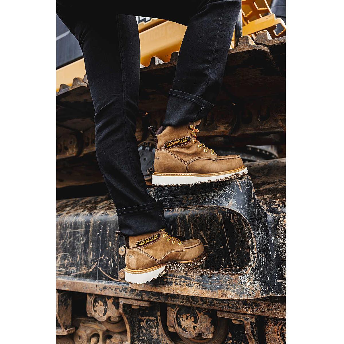 Cat Women's Reclaimer Steel Toe Waterproof Wedge Work Boot - Sand - P91838 - Overlook Boots