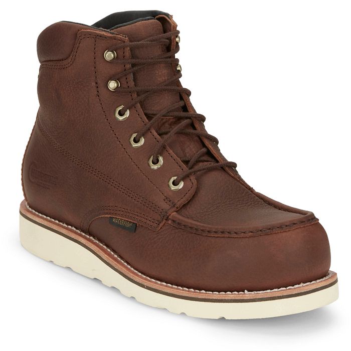 Chippewa Men's Edge Walker 6" Comp Toe WP Lace-Up Wedge Work Boot - 25342 8 / Medium / Brown - Overlook Boots