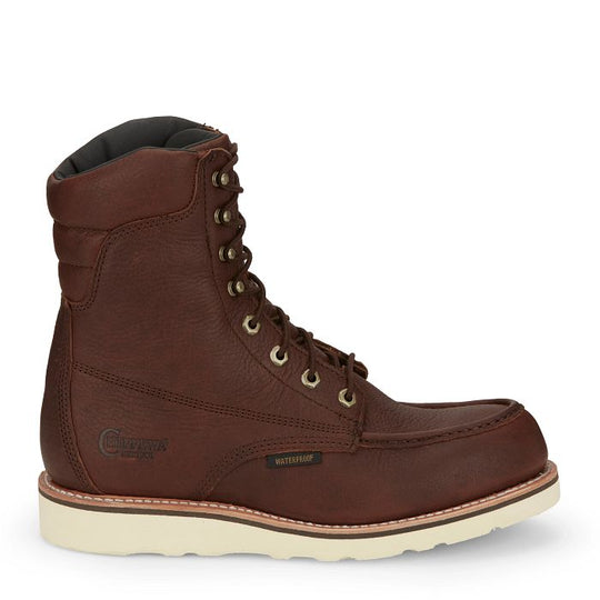 Chippewa Men's Edge Walker 8" Moc Toe Waterproof Lace-Up Work Boot Brown 25346 - Overlook Boots