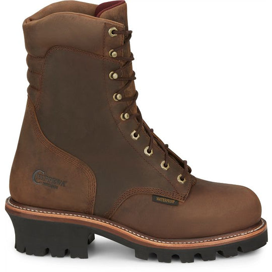 Chippewa Men's Super Dna 9" Steel Toe Waterproof Lace Up Work Boot -Brown- 59407 - Overlook Boots