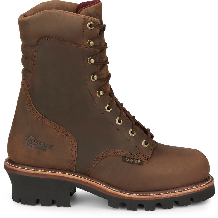 Chippewa Men's Super Dna 9" Steel Toe WP Lace Up Work Boot -Brown- 59407  - Overlook Boots