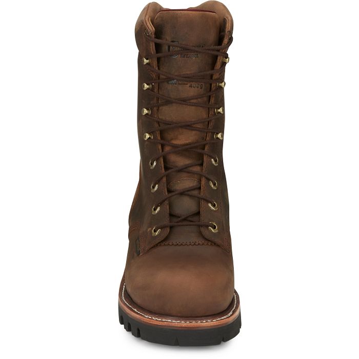 Chippewa Men's Super Dna 9" Steel Toe WP Lace Up Work Boot -Brown- 59407  - Overlook Boots