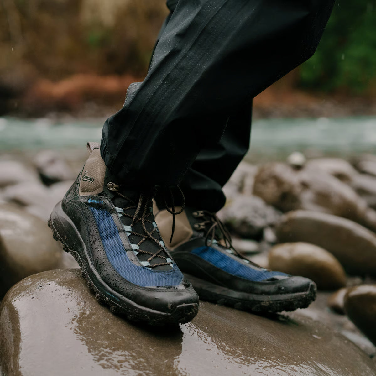 Danner Men's N45 GTX 3" WP Lace Up Hike Boot- Black/Blue- 32882 - Overlook Boots