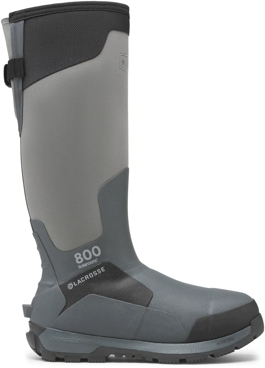 LaCrosse Men's Alphaburly Aero 17" 800G Insulated Rubber Hunt Boot - Grey - 377010 8 - Overlook Boots