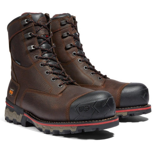 Timberland Pro Men's Boondock 8" Composite Toe Waterproof Work Boot -Brown- TB1A128P214 7 / Wide / Brown - Overlook Boots