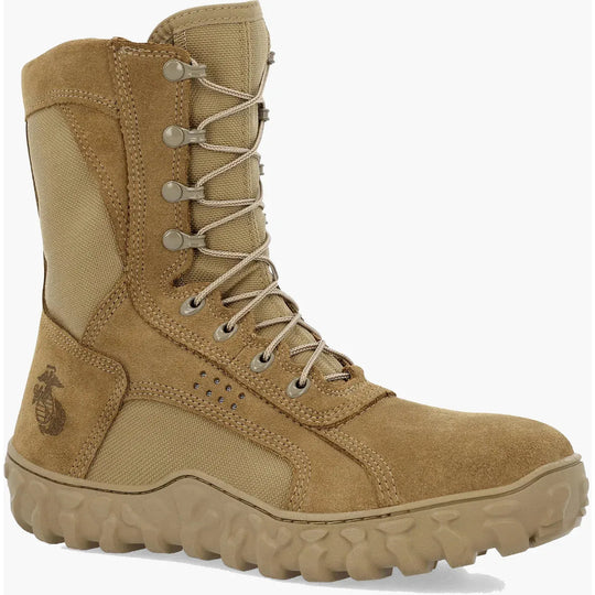 Rocky Men's USMC S2V 8" Steel Toe Military Boot- Brown- RKC192 3 / Medium / Brown - Overlook Boots