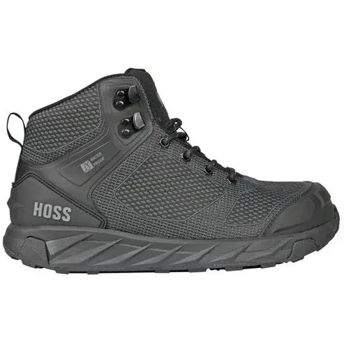 Hoss Men's Buster Hi Comp Toe Waterproof Slip Resistant Work Boot- Black- 50165 7 / Medium / Black - Overlook Boots