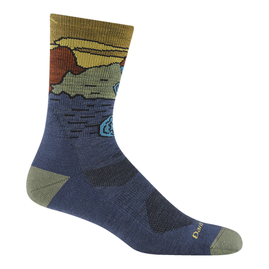 Men's Darn Tough Chasing Waterfalls Micro Crew Lightweight Hiking Socks - 5020 - 3 PACK Medium / Denim - Overlook Boots